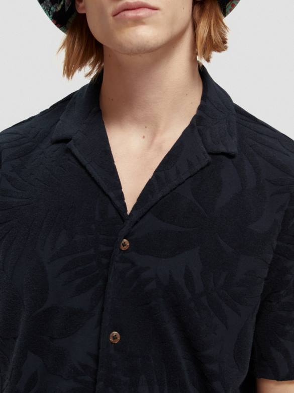 ملابس Scotch & Soda قميص مخيم جاكار مطبوع القوات البحرية رجال N0V4345