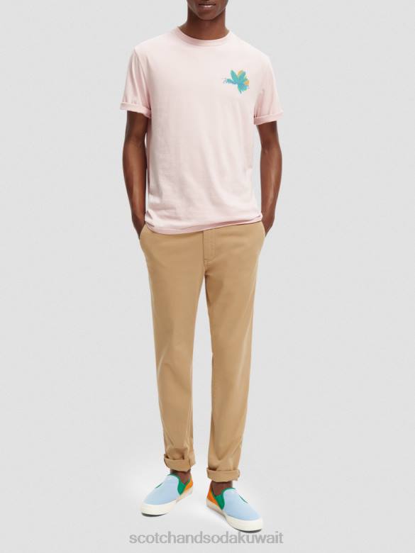ملابس Scotch & Soda عمل فني من القطن العضوي تي شيرت وَردَة رجال N0V4347