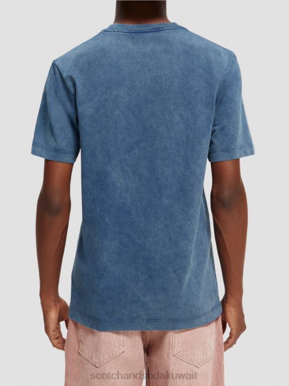 ملابس Scotch & Soda تي شيرت عمل فني مصبوغ مناسب بشكل عادي البحرية رجال N0V4354