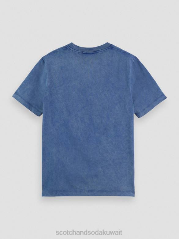ملابس Scotch & Soda تي شيرت عمل فني مصبوغ مناسب بشكل عادي البحرية رجال N0V4354