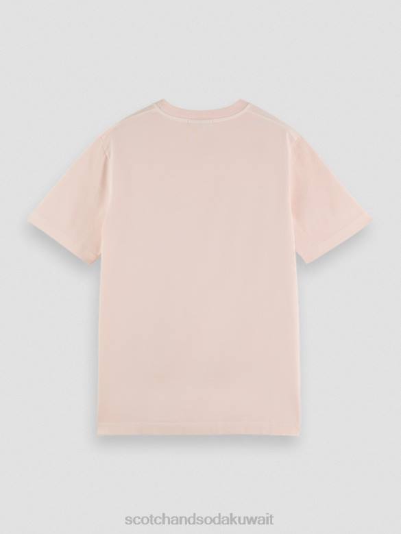 ملابس Scotch & Soda تي شيرت عمل فني مصبوغ مناسب بشكل عادي وَردَة رجال N0V4356