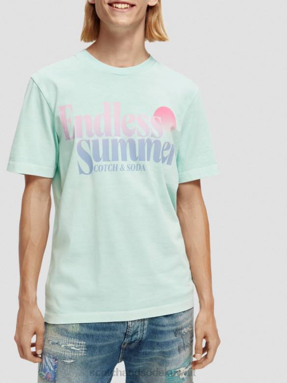 ملابس Scotch & Soda تي شيرت عمل فني مصبوغ مناسب بشكل عادي خليج رجال N0V4358