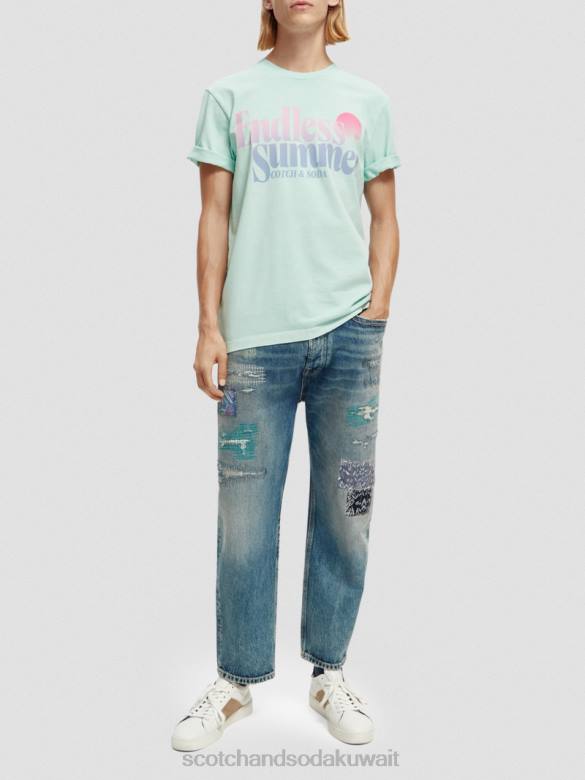 ملابس Scotch & Soda تي شيرت عمل فني مصبوغ مناسب بشكل عادي خليج رجال N0V4358