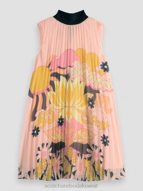 ملابس Scotch & Soda فستان ميني مطوي استحى الخوخ نحيف N0V435