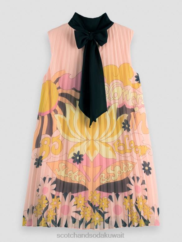 ملابس Scotch & Soda فستان ميني مطوي استحى الخوخ نحيف N0V435