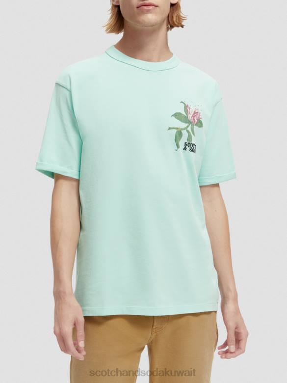 ملابس Scotch & Soda تي شيرت مريح ذو عمل فني عضوي خليج رجال N0V4361