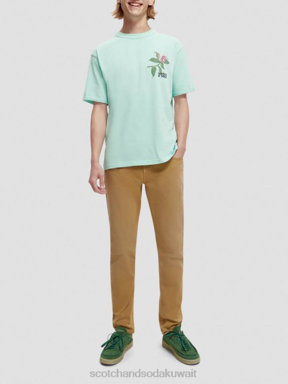 ملابس Scotch & Soda تي شيرت مريح ذو عمل فني عضوي خليج رجال N0V4361