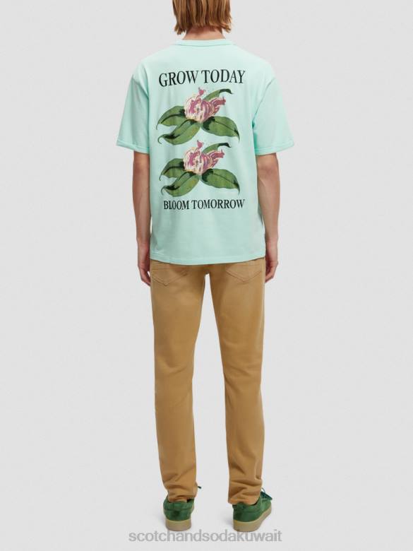 ملابس Scotch & Soda تي شيرت مريح ذو عمل فني عضوي خليج رجال N0V4361