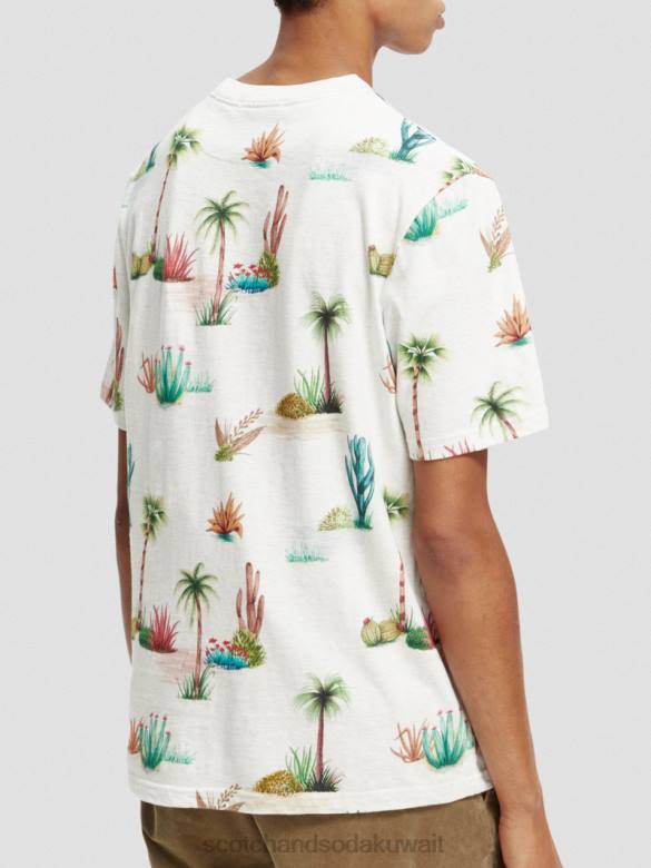 ملابس Scotch & Soda تي شيرت عضوي مطبوع بمقاس عادي التحرير والسرد ه رجال N0V4363