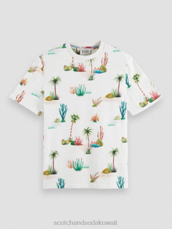 ملابس Scotch & Soda تي شيرت عضوي مطبوع بمقاس عادي التحرير والسرد ه رجال N0V4363