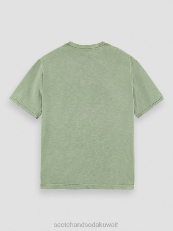 ملابس Scotch & Soda تي شيرت فني من الجيرسي العضوي الكاكي رجال N0V4365