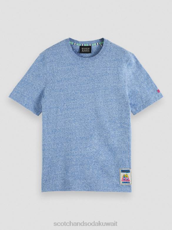ملابس Scotch & Soda تي شيرت برقعة مزيج ريفييرا الأزرق مزيج رجال N0V4368