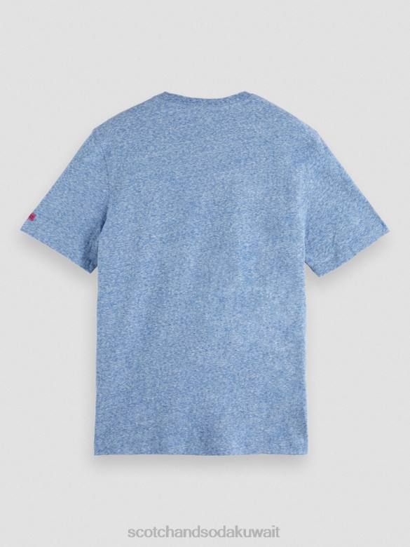 ملابس Scotch & Soda تي شيرت برقعة مزيج ريفييرا الأزرق مزيج رجال N0V4368
