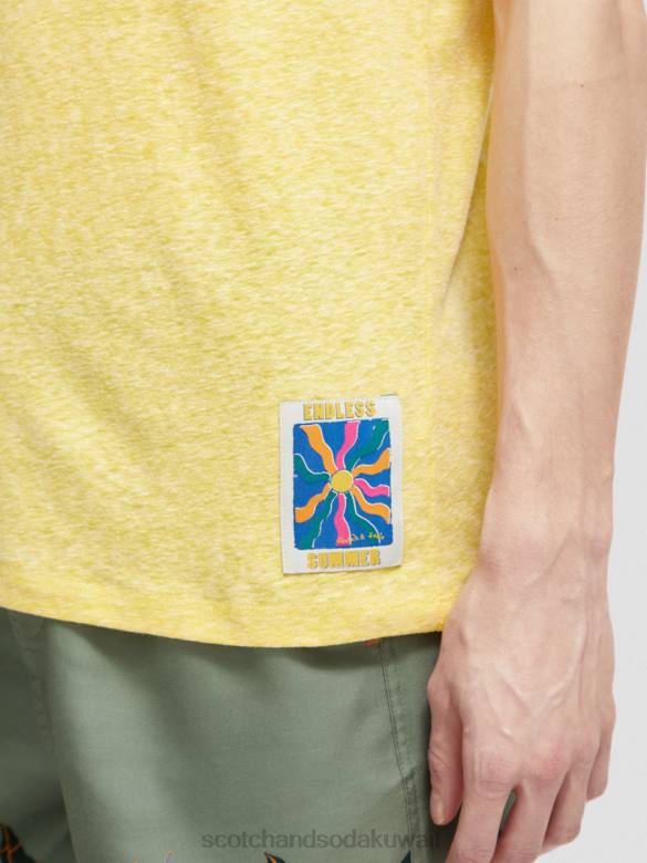ملابس Scotch & Soda تي شيرت برقعة مزيج مزيج أشعة الشمس رجال N0V4370