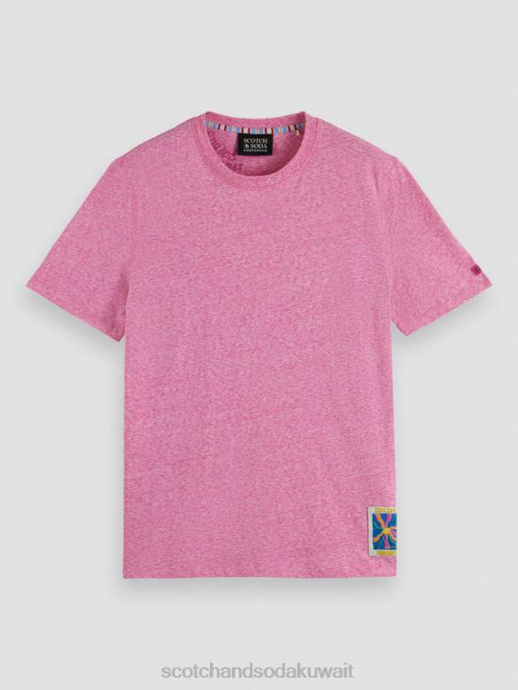 ملابس Scotch & Soda تي شيرت برقعة مزيج مزيج الكرز رجال N0V4371