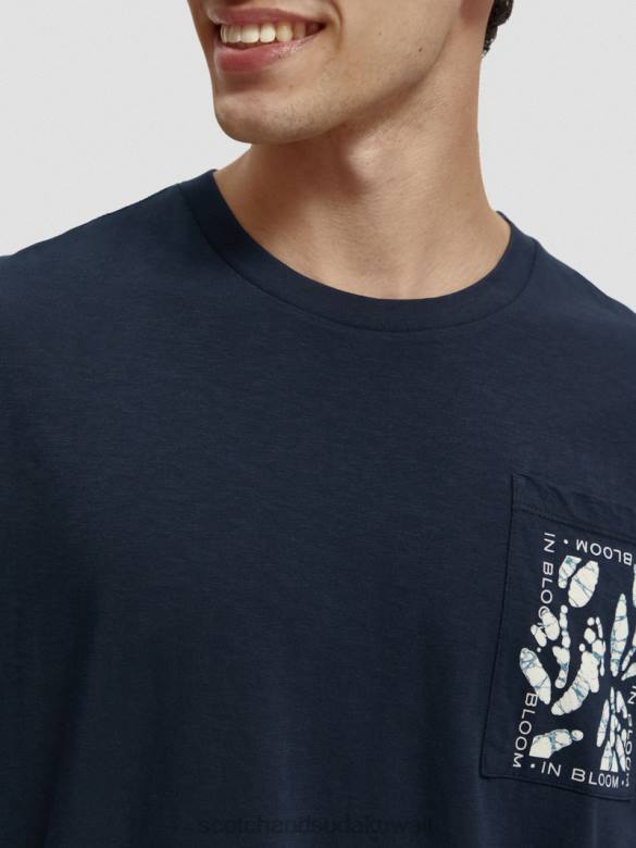 ملابس Scotch & Soda تي شيرت فضفاض مناسب للعمل الفني ليلة رجال N0V4372