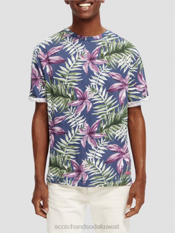 ملابس Scotch & Soda تي شيرت مطبوع بقصة مريحة التحرير والسرد أ رجال N0V4374