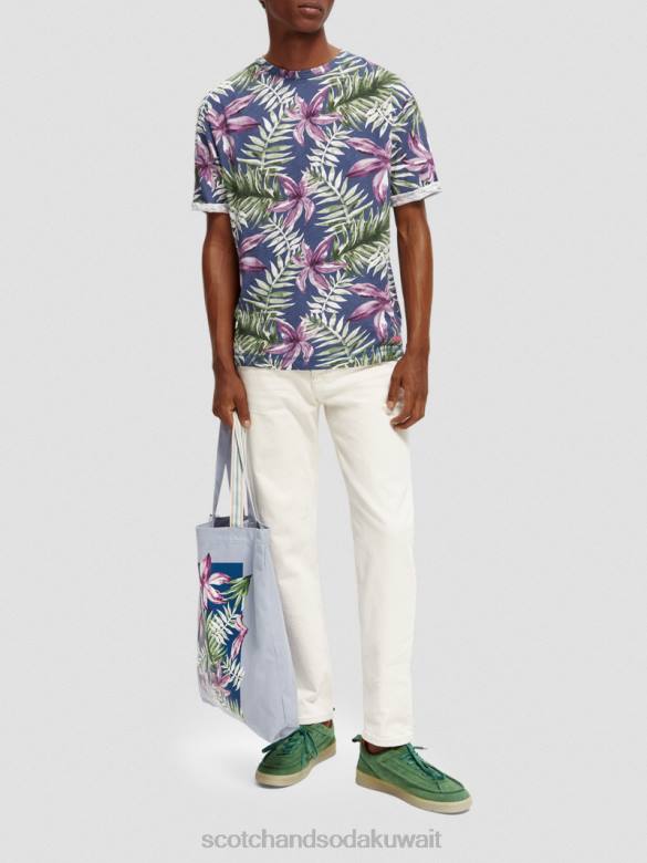 ملابس Scotch & Soda تي شيرت مطبوع بقصة مريحة التحرير والسرد أ رجال N0V4374