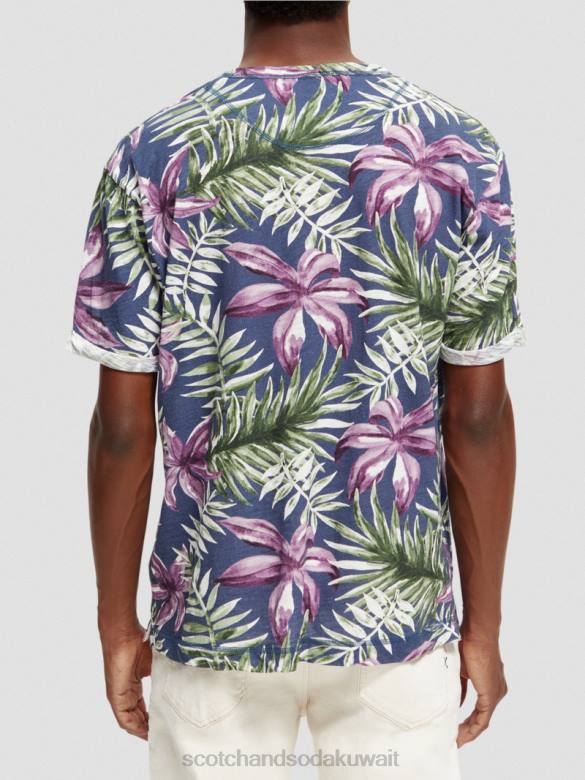 ملابس Scotch & Soda تي شيرت مطبوع بقصة مريحة التحرير والسرد أ رجال N0V4374