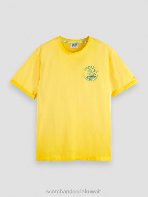 ملابس Scotch & Soda تي شيرت فني مصبوغ على البارد شروق الشمس رجال N0V4375