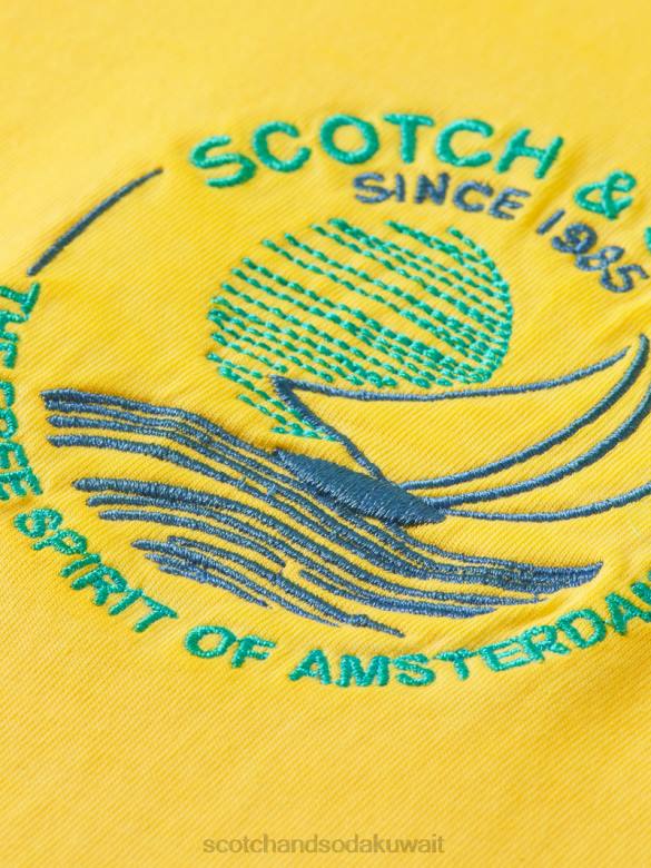 ملابس Scotch & Soda تي شيرت فني مصبوغ على البارد شروق الشمس رجال N0V4375