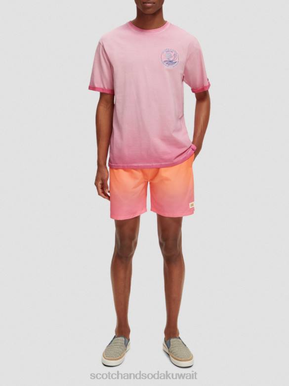 ملابس Scotch & Soda تي شيرت فني مصبوغ على البارد الكرز رجال N0V4377