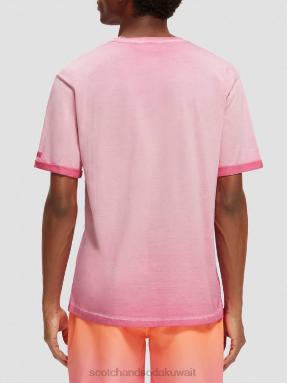ملابس Scotch & Soda تي شيرت فني مصبوغ على البارد الكرز رجال N0V4377