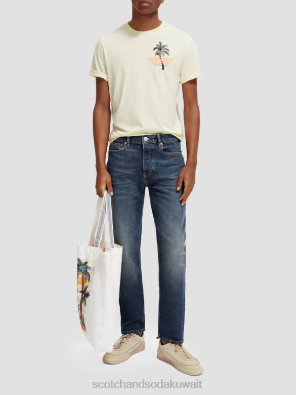 ملابس Scotch & Soda تي شيرت بياقة دائرية عمل فني موز رجال N0V4382