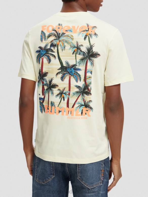 ملابس Scotch & Soda تي شيرت بياقة دائرية عمل فني موز رجال N0V4382