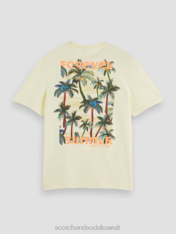 ملابس Scotch & Soda تي شيرت بياقة دائرية عمل فني موز رجال N0V4382