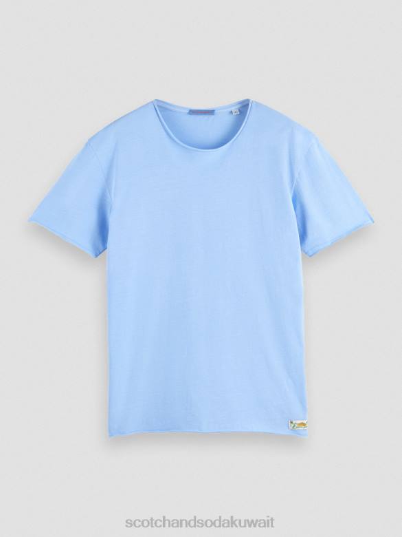 ملابس Scotch & Soda تي شيرت مريح بحافة خام البحر الأزرق رجال N0V4383