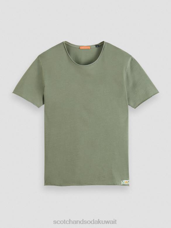 ملابس Scotch & Soda تي شيرت مريح بحافة خام جيش رجال N0V4385