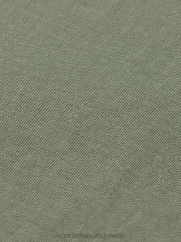 ملابس Scotch & Soda تي شيرت مريح بحافة خام جيش رجال N0V4385