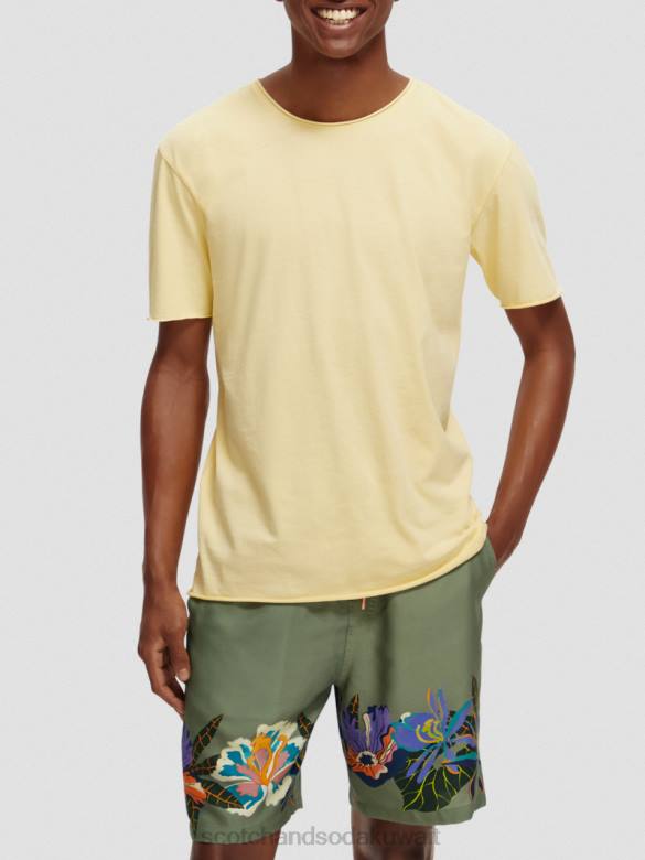 ملابس Scotch & Soda تي شيرت مريح بحافة خام موز رجال N0V4386