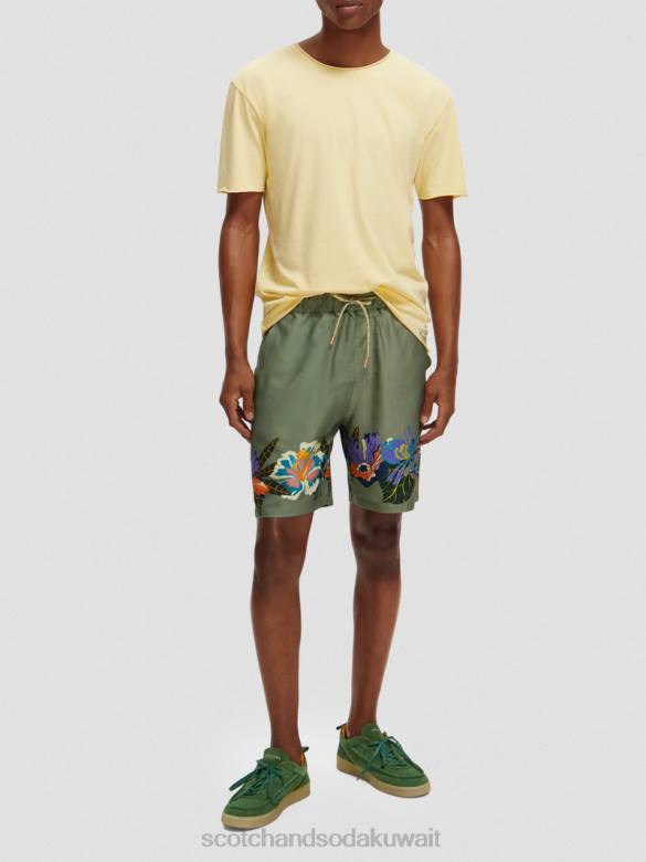 ملابس Scotch & Soda تي شيرت مريح بحافة خام موز رجال N0V4386