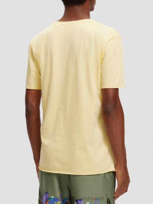 ملابس Scotch & Soda تي شيرت مريح بحافة خام موز رجال N0V4386