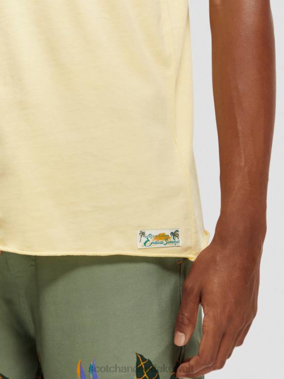 ملابس Scotch & Soda تي شيرت مريح بحافة خام موز رجال N0V4386