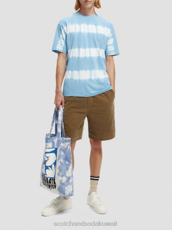 ملابس Scotch & Soda تي شيرت بقصة مريحة وصبغ عضوي سماء رجال N0V4388