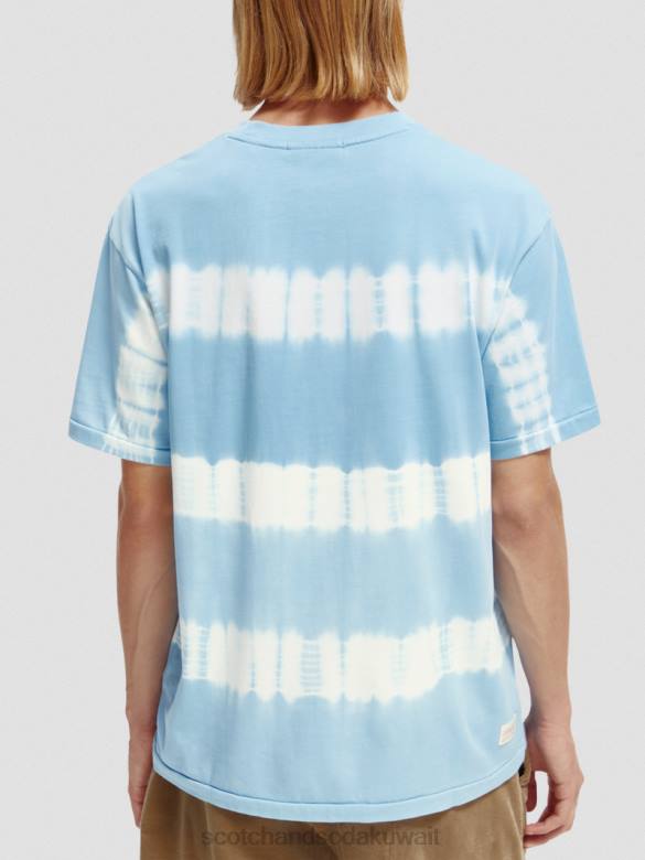 ملابس Scotch & Soda تي شيرت بقصة مريحة وصبغ عضوي سماء رجال N0V4388