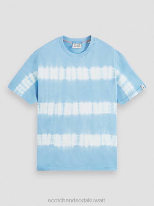 ملابس Scotch & Soda تي شيرت بقصة مريحة وصبغ عضوي سماء رجال N0V4388