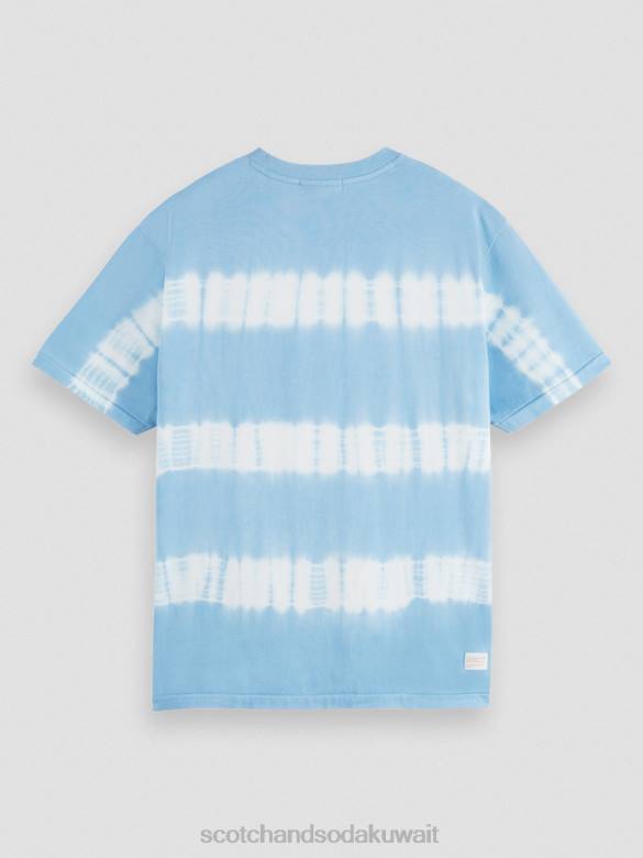 ملابس Scotch & Soda تي شيرت بقصة مريحة وصبغ عضوي سماء رجال N0V4388