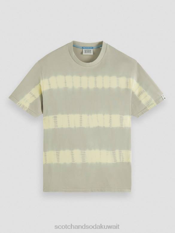 ملابس Scotch & Soda تي شيرت بقصة مريحة وصبغ عضوي الحجر الرملي رجال N0V4389