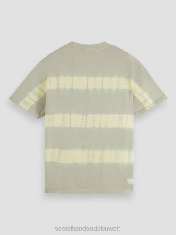 ملابس Scotch & Soda تي شيرت بقصة مريحة وصبغ عضوي الحجر الرملي رجال N0V4389