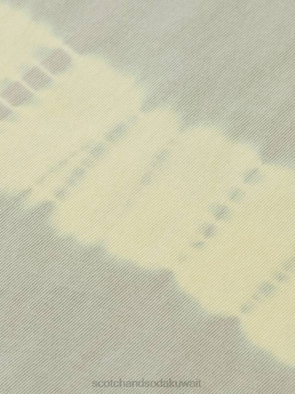 ملابس Scotch & Soda تي شيرت بقصة مريحة وصبغ عضوي الحجر الرملي رجال N0V4389