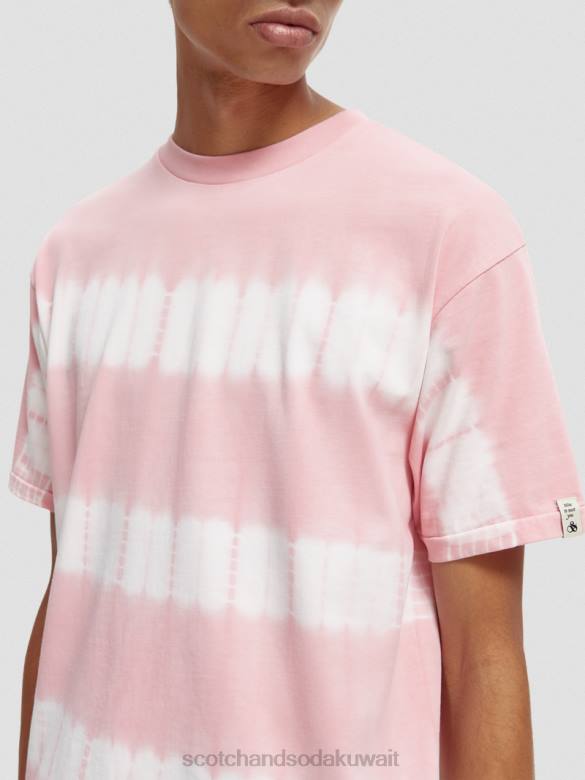 ملابس Scotch & Soda تي شيرت بقصة مريحة وصبغ عضوي وَردَة رجال N0V4390