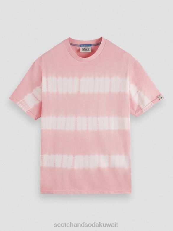 ملابس Scotch & Soda تي شيرت بقصة مريحة وصبغ عضوي وَردَة رجال N0V4390