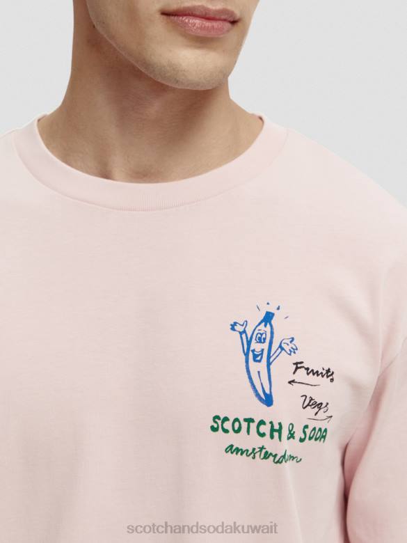 ملابس Scotch & Soda تي شيرت من القطن العضوي بأكمام طويلة وَردَة رجال N0V4392