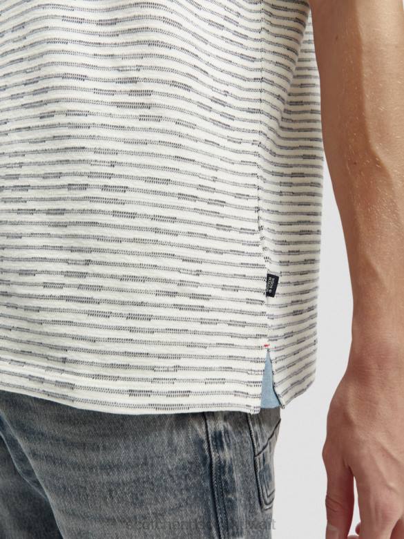 ملابس Scotch & Soda تي شيرت مخطط بجيوب من القطن العضوي التحرير والسرد أ رجال N0V4396