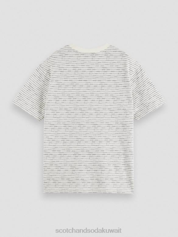 ملابس Scotch & Soda تي شيرت مخطط بجيوب من القطن العضوي التحرير والسرد أ رجال N0V4396