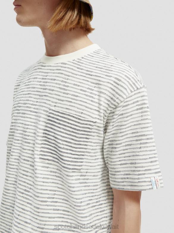 ملابس Scotch & Soda تي شيرت مخطط بجيوب من القطن العضوي التحرير والسرد أ رجال N0V4396